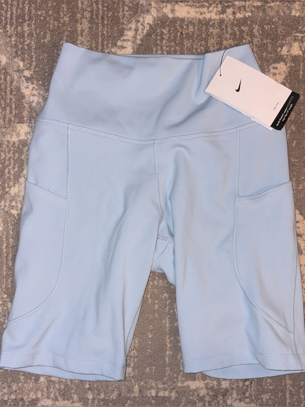 Nike Women’s Pale Blue High-Waist Bike Shorts